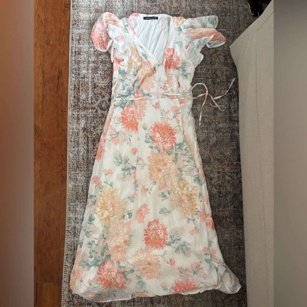 Abercrombie & Fitch Floral Maxi Dress - Pink and Cream